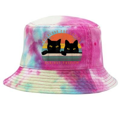 Childless Cat Ladies Against Fascism Tie-Dyed Bucket Hat