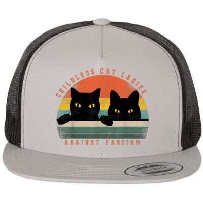 Childless Cat Ladies Against Fascism Flat Bill Trucker Hat