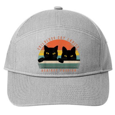 Childless Cat Ladies Against Fascism 7-Panel Snapback Hat