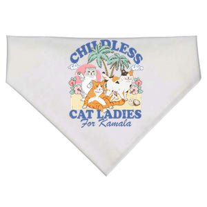 Childless Cat Lady For Kamala Harris 2024 Election Funny Cat USA-Made Doggie Bandana