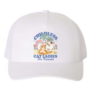 Childless Cat Lady For Kamala Harris 2024 Election Funny Cat Yupoong Adult 5-Panel Trucker Hat