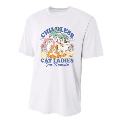 Childless Cat Lady For Kamala Harris 2024 Election Funny Cat Youth Performance Sprint T-Shirt