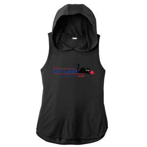 Childless Cat Lady Voting Election 2024 Usa Gift Ladies PosiCharge Tri-Blend Wicking Draft Hoodie Tank