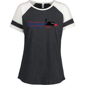 Childless Cat Lady Voting Election 2024 Usa Gift Enza Ladies Jersey Colorblock Tee