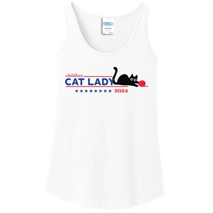 Childless Cat Lady Voting Election 2024 Usa Gift Ladies Essential Tank