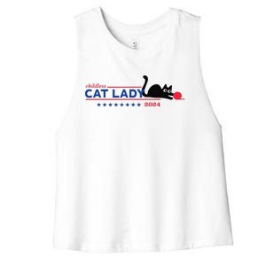 Childless Cat Lady Voting Election 2024 Usa Gift Women's Racerback Cropped Tank