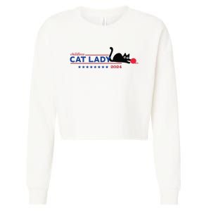 Childless Cat Lady Voting Election 2024 Usa Gift Cropped Pullover Crew