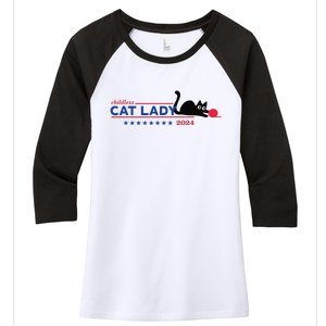 Childless Cat Lady Voting Election 2024 Usa Gift Women's Tri-Blend 3/4-Sleeve Raglan Shirt