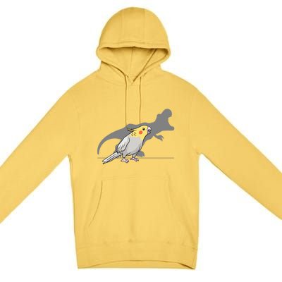 Cockatiel Cockatoo Lutino Parrot Quarrion Dinosaur Dino Gift Premium Pullover Hoodie