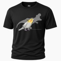 Cockatiel Cockatoo Lutino Parrot Quarrion Dinosaur Dino Gift Cooling Performance Crew T-Shirt