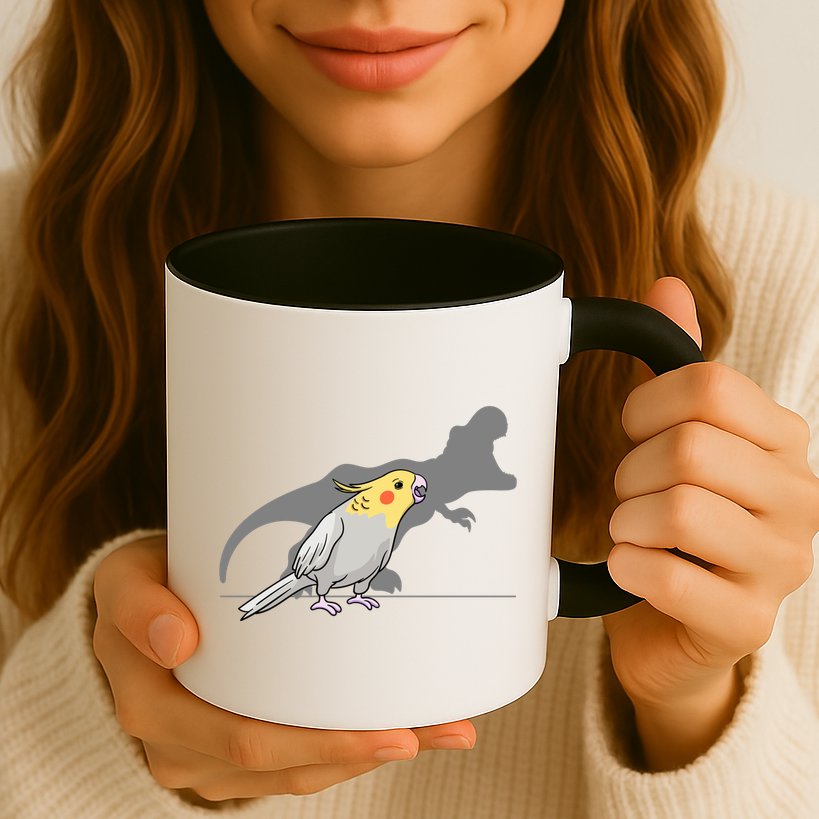 Cockatiel Cockatoo Lutino Parrot Quarrion Dinosaur Dino Gift Mug