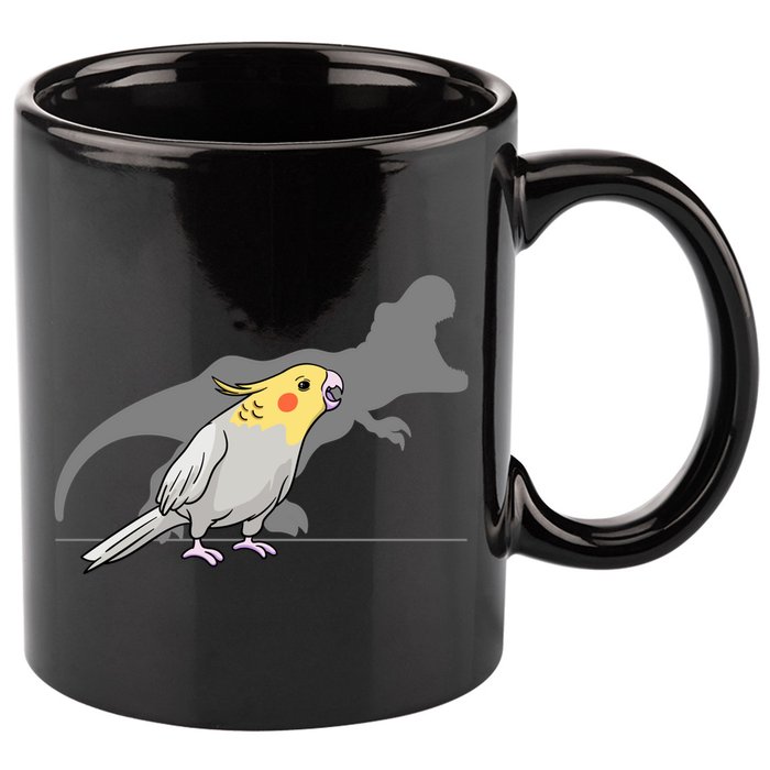 Cockatiel Cockatoo Lutino Parrot Quarrion Dinosaur Dino Gift 11oz C Handle Ceramic Mug