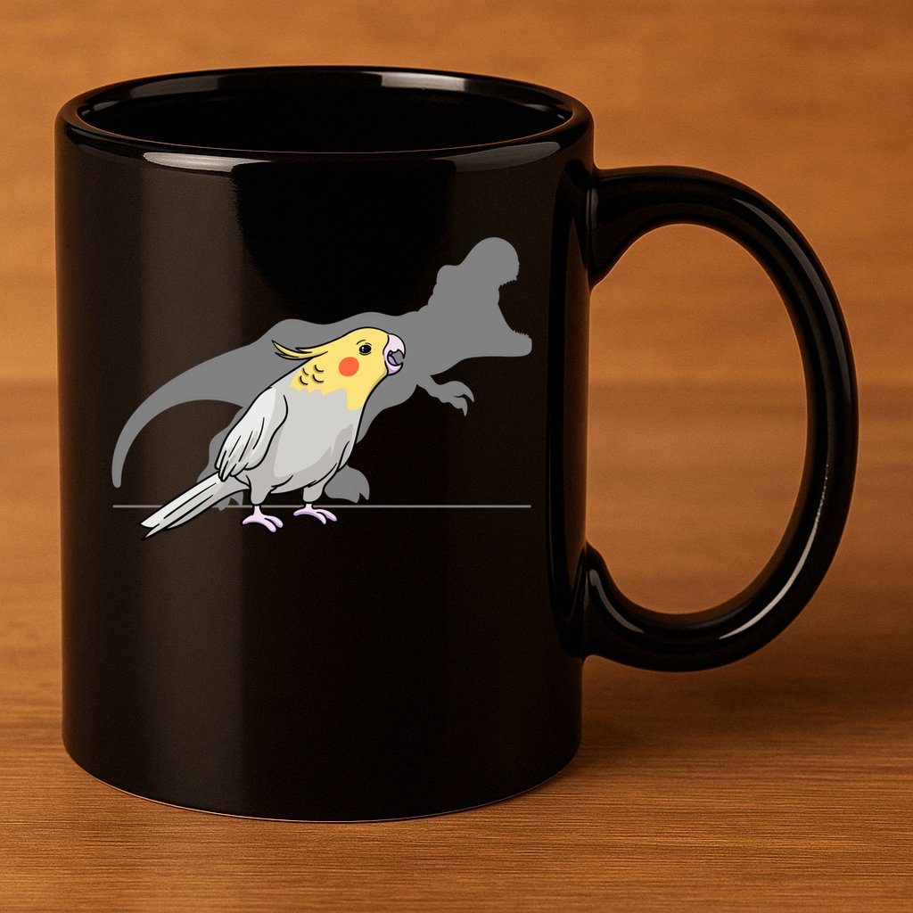 Cockatiel Cockatoo Lutino Parrot Quarrion Dinosaur Dino Gift 11oz C Handle Ceramic Mug