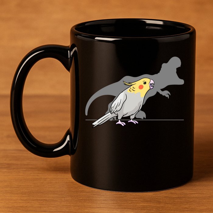 Cockatiel Cockatoo Lutino Parrot Quarrion Dinosaur Dino Gift 11oz C Handle Ceramic Mug