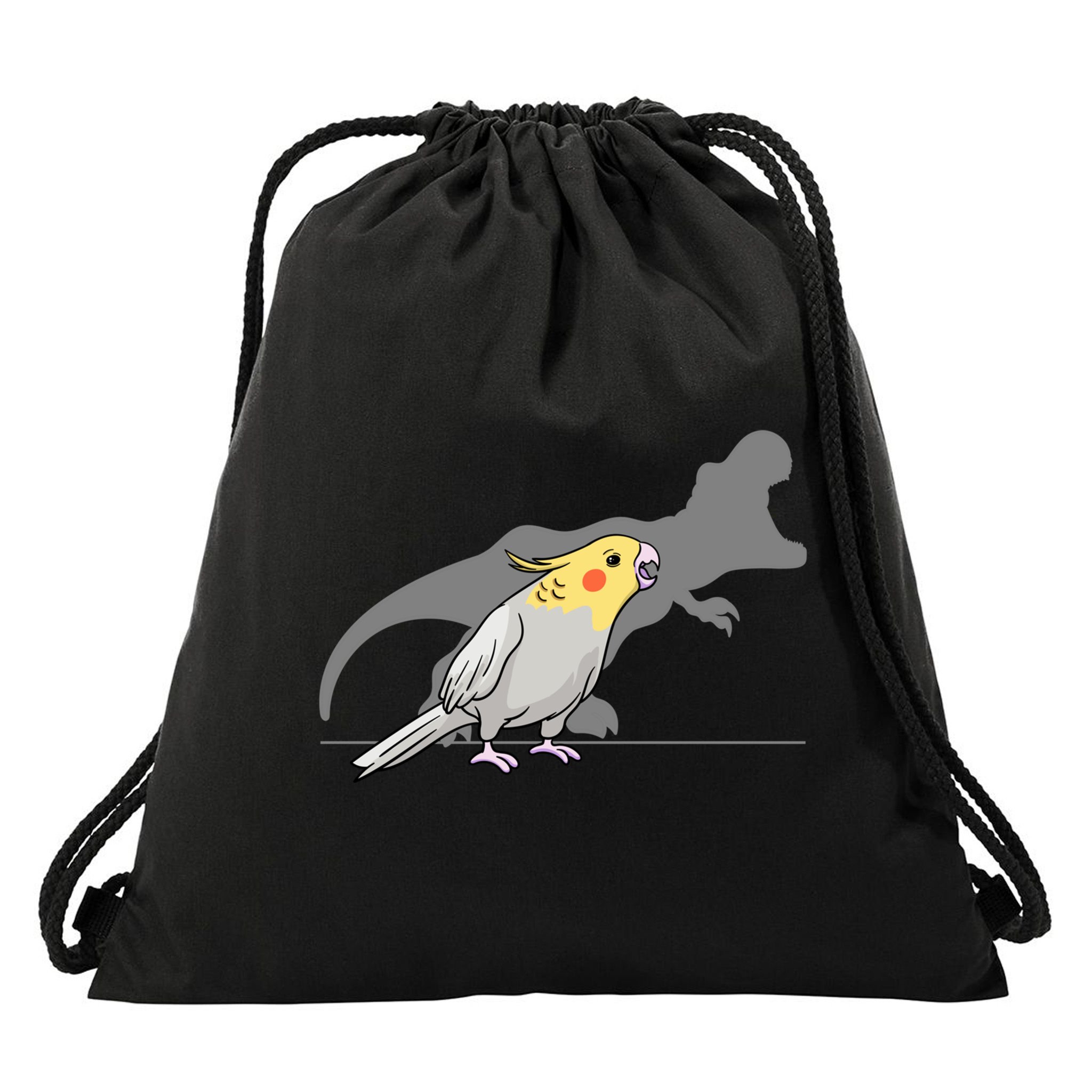 Cockatiel Cockatoo Lutino Parrot Quarrion Dinosaur Dino Gift Drawstring Bag