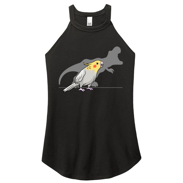 Cockatiel Cockatoo Lutino Parrot Quarrion Dinosaur Dino Gift Women's Perfect Tri Rocker Tank