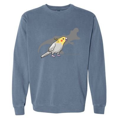 Cockatiel Cockatoo Lutino Parrot Quarrion Dinosaur Dino Gift Garment-Dyed Sweatshirt