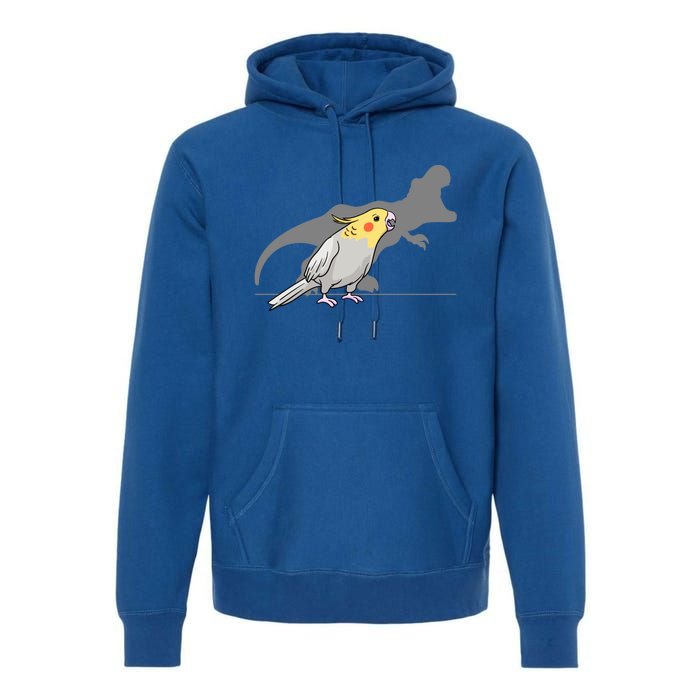 Cockatiel Cockatoo Lutino Parrot Quarrion Dinosaur Dino Gift Premium Hoodie