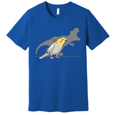 Cockatiel Cockatoo Lutino Parrot Quarrion Dinosaur Dino Gift Premium T-Shirt