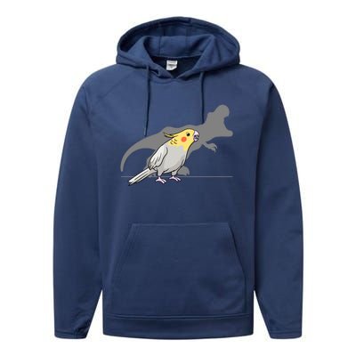 Cockatiel Cockatoo Lutino Parrot Quarrion Dinosaur Dino Gift Performance Fleece Hoodie