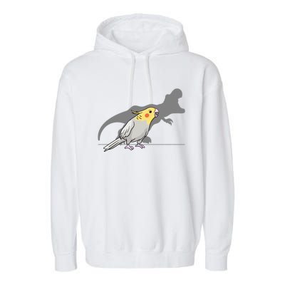 Cockatiel Cockatoo Lutino Parrot Quarrion Dinosaur Dino Gift Garment-Dyed Fleece Hoodie