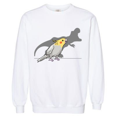 Cockatiel Cockatoo Lutino Parrot Quarrion Dinosaur Dino Gift Garment-Dyed Sweatshirt