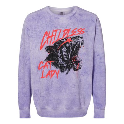 Childless Cat Lady Colorblast Crewneck Sweatshirt