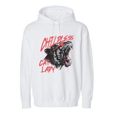 Childless Cat Lady Garment-Dyed Fleece Hoodie