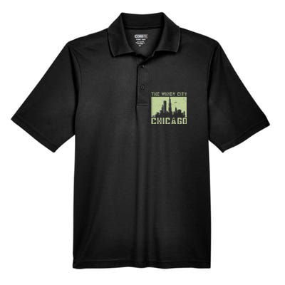 Chicago City Lover The Windy City Chicago Men's Origin Performance Piqué Polo