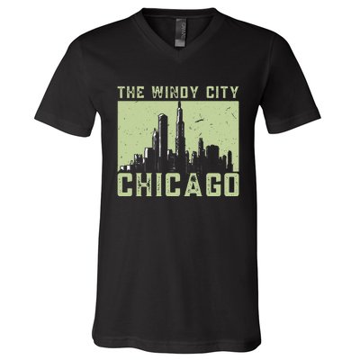 Chicago City Lover The Windy City Chicago V-Neck T-Shirt