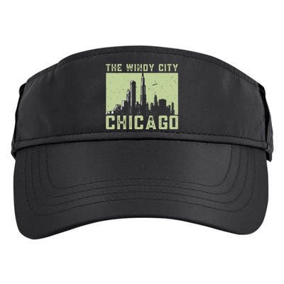 Chicago City Lover The Windy City Chicago Adult Drive Performance Visor