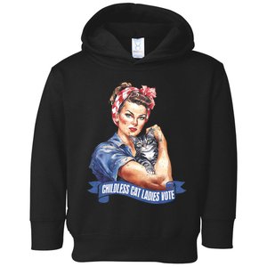 Childless Cat Ladies Vote Rosie The Riveter Toddler Hoodie