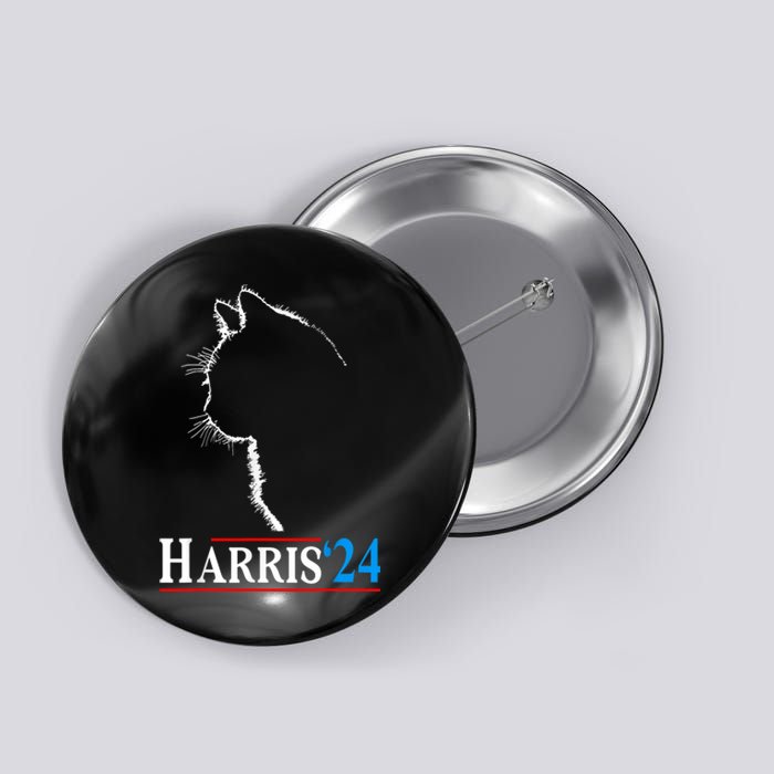 Childless Cat Lady Funny Cat Ladies For Kamala Harris 2024 Button