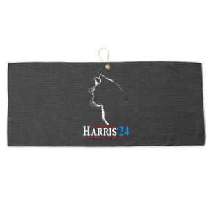 Childless Cat Lady Funny Cat Ladies For Kamala Harris 2024 Large Microfiber Waffle Golf Towel