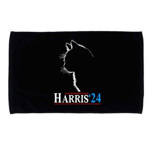 Childless Cat Lady Funny Cat Ladies For Kamala Harris 2024 Microfiber Hand Towel