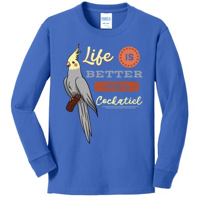 Cockatiel Cockatoo Lutino Quarrion Parrot Tiel Weiro Bird Great Gift Kids Long Sleeve Shirt