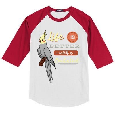 Cockatiel Cockatoo Lutino Quarrion Parrot Tiel Weiro Bird Great Gift Kids Colorblock Raglan Jersey