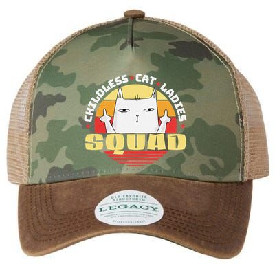 Childless Cat Ladies Squad Club Lady Funny Middle Finger Legacy Tie Dye Trucker Hat