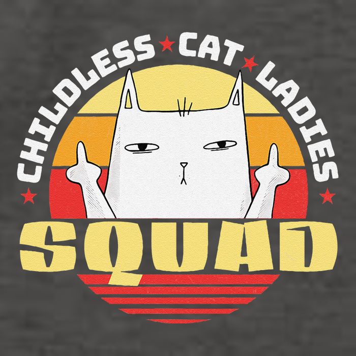 Childless Cat Ladies Squad Club Lady Funny Middle Finger Vector Backpack