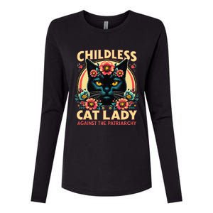 Childless Cat Ladies Against Patriarchy Us Election Day 2024 Womens Cotton Relaxed Long Sleeve T-Shirt