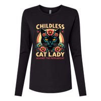 Childless Cat Ladies Against Patriarchy Us Election Day 2024 Womens Cotton Relaxed Long Sleeve T-Shirt