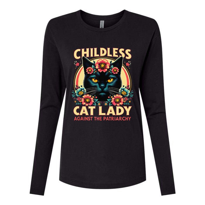 Childless Cat Ladies Against Patriarchy Us Election Day 2024 Womens Cotton Relaxed Long Sleeve T-Shirt