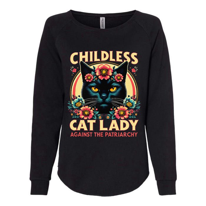 Childless Cat Ladies Against Patriarchy Us Election Day 2024 Womens California Wash Sweatshirt