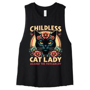 Childless Cat Ladies Against Patriarchy Us Election Day 2024 Women's Racerback Cropped Tank