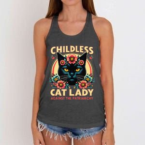 Childless Cat Ladies Against Patriarchy Us Election Day 2024 Women's Knotted Racerback Tank