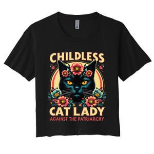 Childless Cat Ladies Against Patriarchy Us Election Day 2024 Women's Crop Top Tee