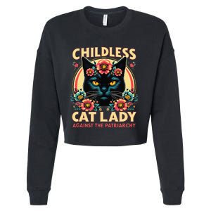 Childless Cat Ladies Against Patriarchy Us Election Day 2024 Cropped Pullover Crew