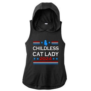 Childless Cat Lady 2024 Ladies PosiCharge Tri-Blend Wicking Draft Hoodie Tank