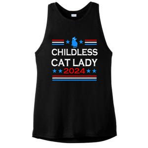 Childless Cat Lady 2024 Ladies PosiCharge Tri-Blend Wicking Tank