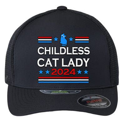 Childless Cat Lady 2024 Flexfit Unipanel Trucker Cap